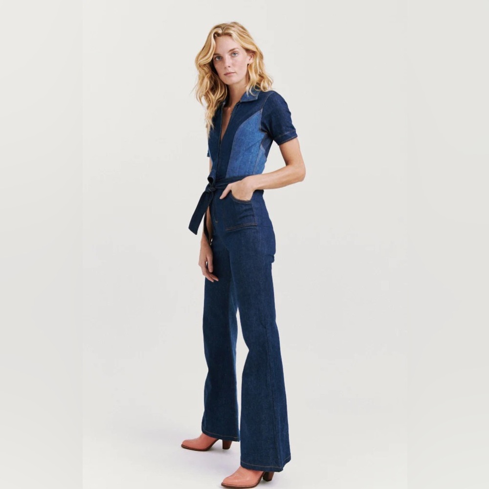 Stoned Immaculate Blue Jean Baby Denim Jumpsuit Sz xs - Picture 5 of 7